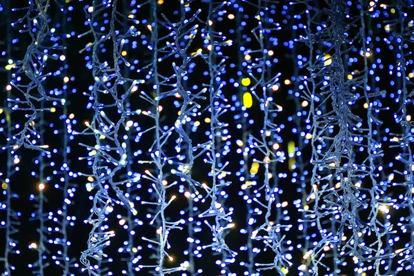 Fond Bokeh Abstrait Des Lumières Noël Faible Profondeur Mise Point — Photo