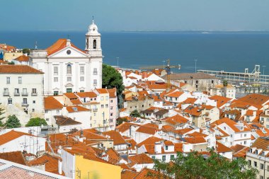 Lizbon'un panoramik manzarası, Portekiz