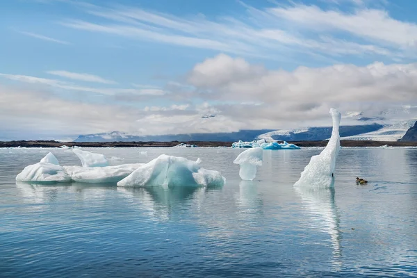 Vacker Kall Landskapsbild Isglaciärlagunen Selektiv Inriktning — Stockfoto