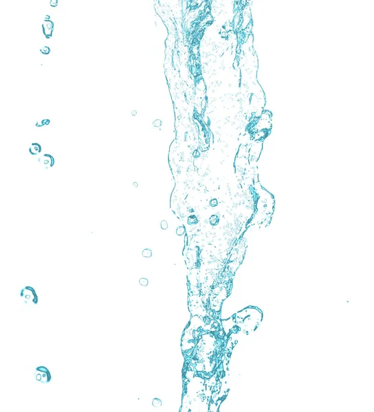 Przelewanie wody na białym tle — Zdjęcie stockowe