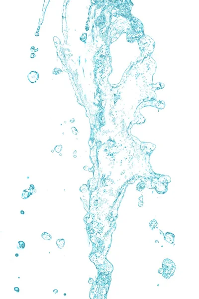 Бризкаюча вода на білому тлі — стокове фото