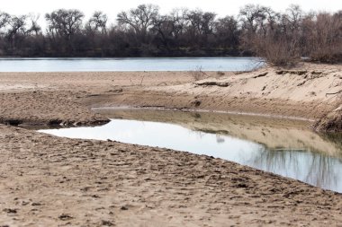 arka plan kumlu plaj Nehri üzerinde