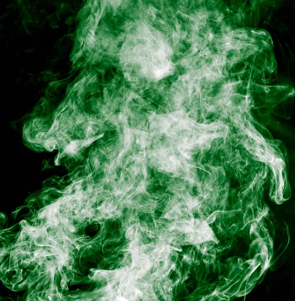 Green smoke on a black background — Stock Photo, Image