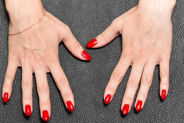 Hand with red manicure — Stock Photo, Image