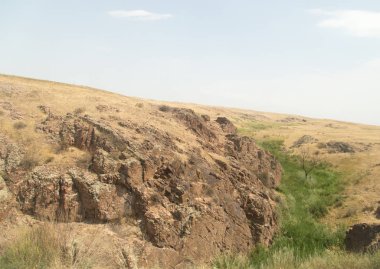 Kazakistan dağlarda. Sonbahar