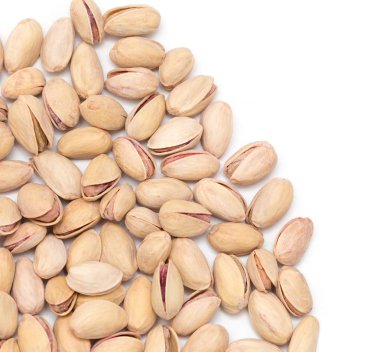 beyaz zemin üzerine Antep fıstığı. Kapat