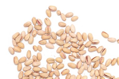 beyaz zemin üzerine Antep fıstığı. Kapat