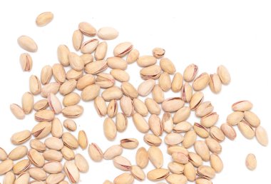 beyaz zemin üzerine Antep fıstığı. Kapat