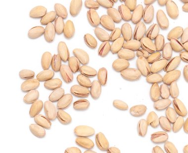 beyaz zemin üzerine Antep fıstığı. Kapat