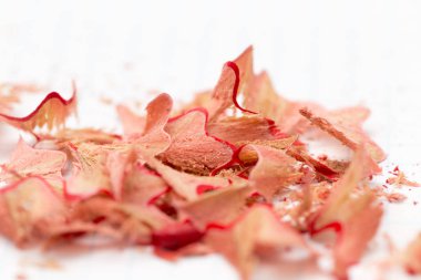 beyaz kağıt üzerine kalem talaş. Kapat