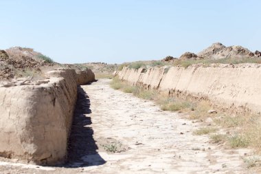 Antik şehir Sauran 'ın kalıntıları, Kazakistan.