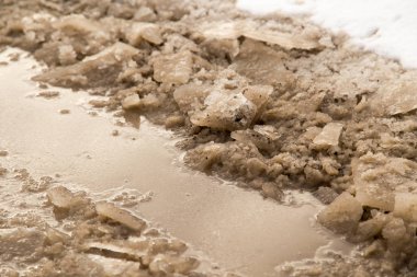 Kışın buz zeminde bir arka plan olarak