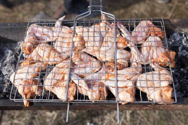 Carne na grelha ao ar livre — Fotografia de Stock