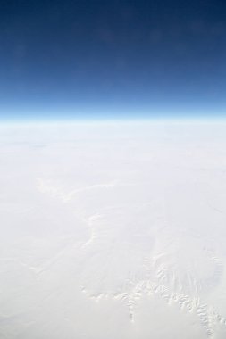 karlı arazi. uçaktan görüntüleme
