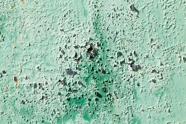 Viejo fondo de metal oxidado pintado de verde —  Fotos de Stock