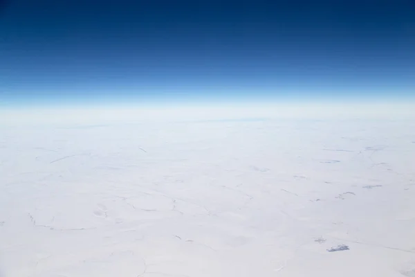 冬。飛行機からの眺め — ストック写真