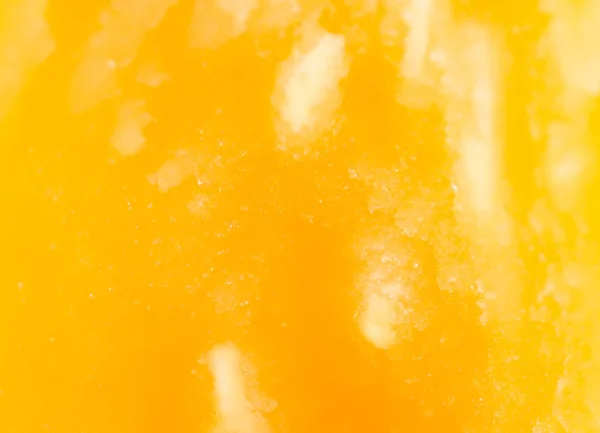 多汁的桃肉为背景。接近了 — 图库照片