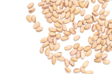 beyaz zemin üzerine Antep fıstığı. Kapat