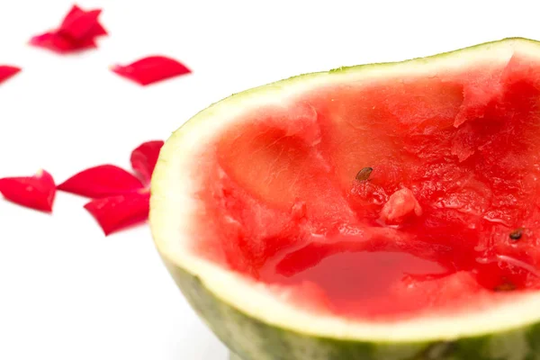 Sliced watermelon on a white background — Stock Photo, Image