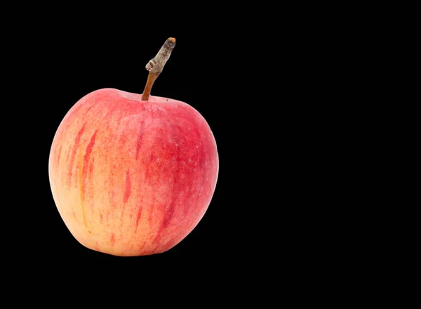 Ein Apfel auf schwarzem Hintergrund — Stockfoto