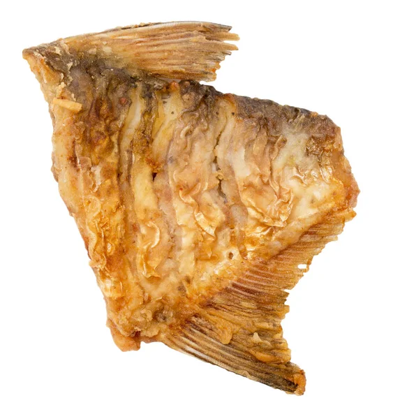 Peixe frito sobre um fundo branco — Fotografia de Stock
