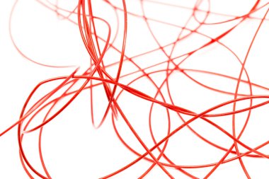 beyaz zemin üzerine kırmızı tel