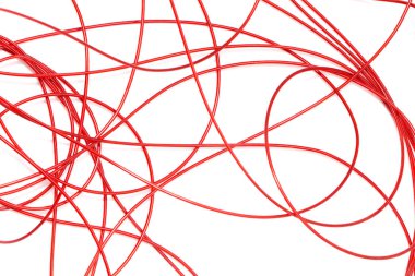 beyaz zemin üzerine kırmızı tel