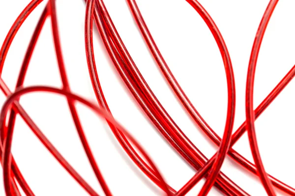 Red wire on a white background — Stock Photo, Image