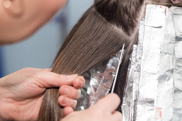 Hair coloring in a beauty salon — Stock Photo, Image