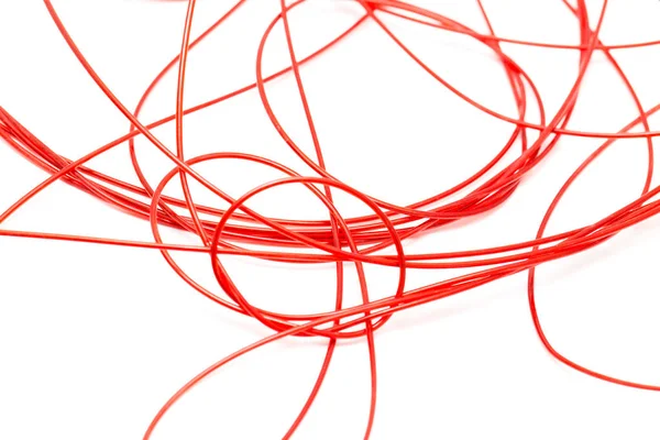 Red wire on a white background — Stock Photo, Image