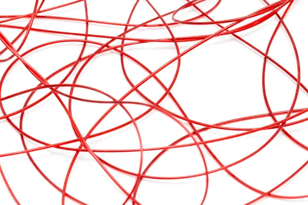Red wire on a white background — Stock Photo, Image