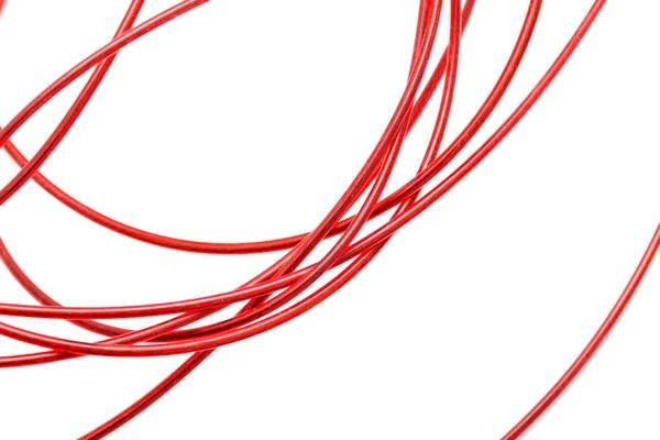 Red wire on a white background — Stock Photo, Image