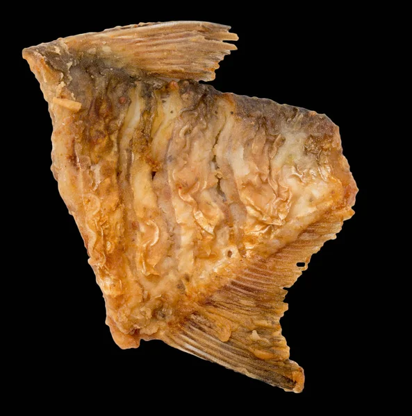 Ryba z grilla na czarnym tle — Zdjęcie stockowe