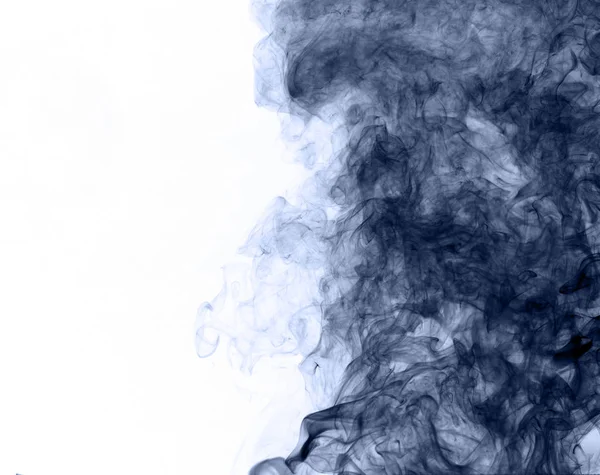 Blue smoke on a white background. inversion — Stock Photo, Image