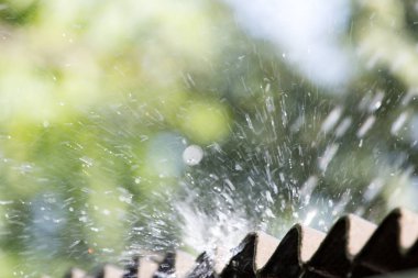 Evin çatısında fırtına yağmuru var.