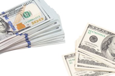 Beyaz arkaplanda dolar