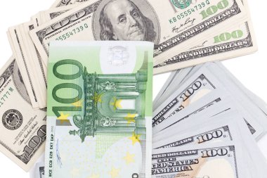 Parayı arka plan. Euro ve dolar