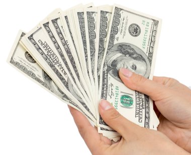 Beyaz arka planda dolar.