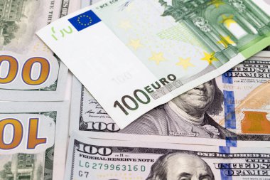 Parayı arka plan. Euro ve dolar