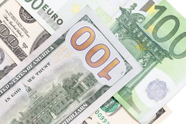 お金の背景。ユーロとドル — ストック写真