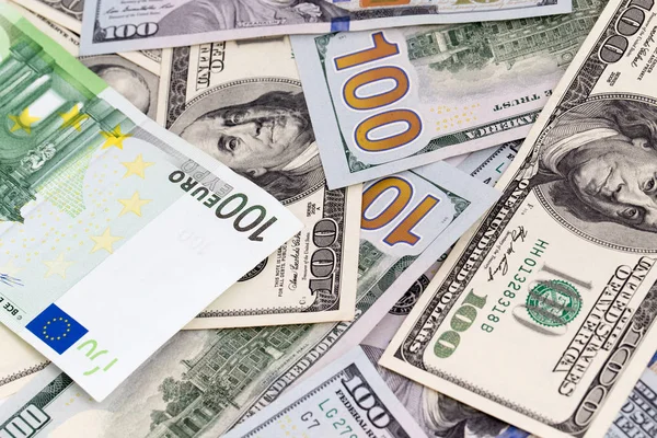 Hintergrund des Geldes. Euro und Dollar — Stockfoto