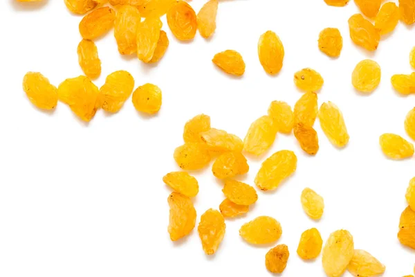 Golden raisins on a white background Stock Image