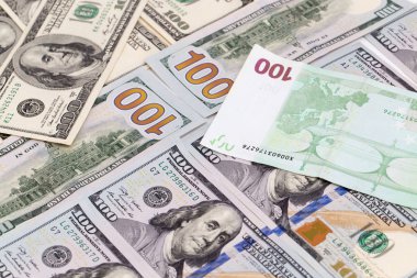 Parayı arka plan. Euro ve dolar