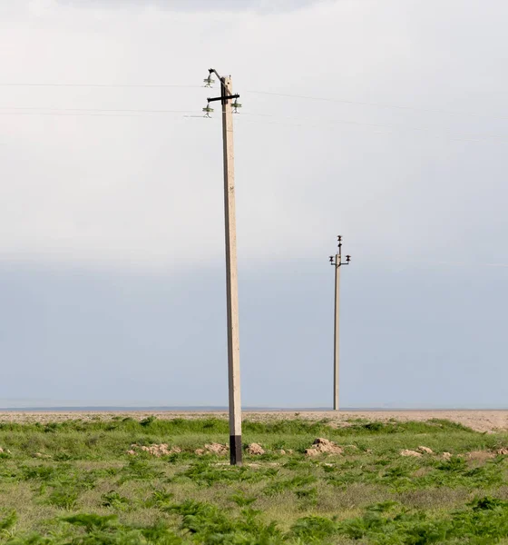 Strommasten in der Wüste — Stockfoto