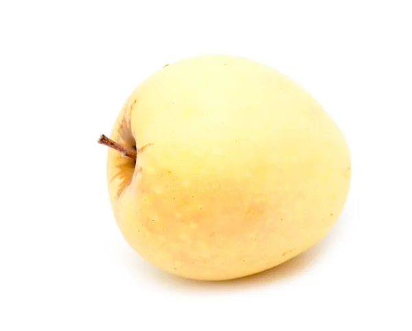 Κίτρινο μήλο σε λευκό φόντο — Φωτογραφία Αρχείου