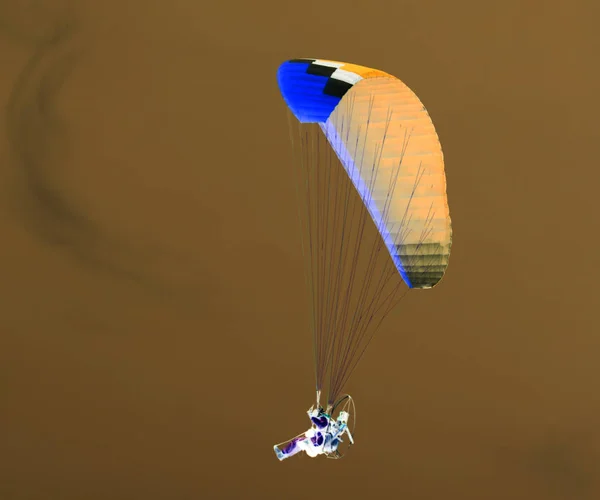 Parachute in the sky in the inversion — Stock Photo, Image