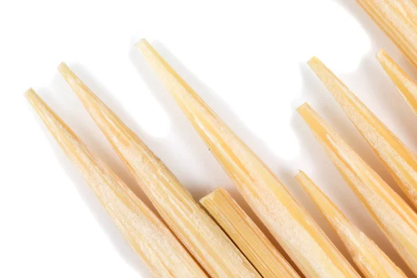 Toothpick on a white background. macro — Stock Photo, Image