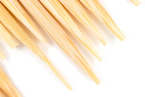 Toothpick on a white background. macro — Stock Photo, Image