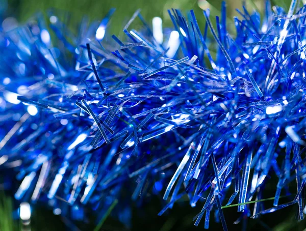 Blaues Lametta für das neue Jahr — Stockfoto