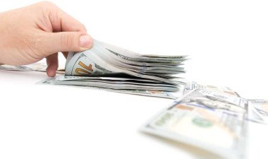 Beyaz arka planda dolar.